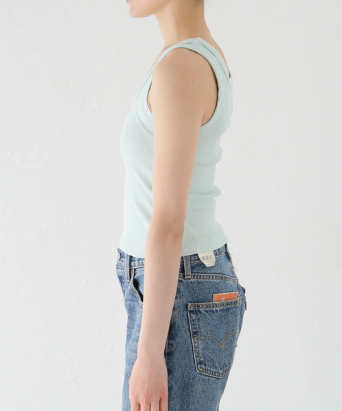 JOINT WORKS（ジョイントワークス）の「KIJUN Square-Neck Rib Tank Top 24SSW22 0A/B/C/ D（タンクトップ・レディース・グリーン/ホワイト/ブラック/オレンジ・SMALL）」の15枚目の写真
