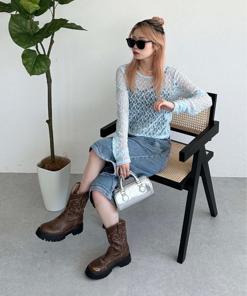 sedacle girl（セダクルガール）の「チョーカー付きレーストップス（Tシャツ/カットソー・レディース・ブルー/オフホワイト/ブラック/レッド・SMALL/MEDIUM）」の16枚目の写真