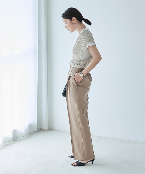 FREAK'S STORE(フリークスストア)の「FREAK’S STORE/フリークスストア The Yarn. かぎ編み調 ベスト(ベスト・レディース・ベージュ/ブラック・フリ-)」の6枚目の写真