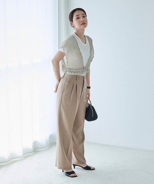 FREAK'S STORE(フリークスストア)の「FREAK’S STORE/フリークスストア The Yarn. かぎ編み調 ベスト(ベスト・レディース・ベージュ/ブラック・フリ-)」の12枚目の写真
