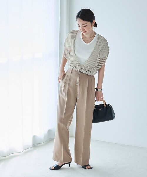 FREAK'S STORE(フリークスストア)の「FREAK’S STORE/フリークスストア The Yarn. かぎ編み調 ベスト(ベスト・レディース・ベージュ/ブラック・フリ-)」の15枚目の写真