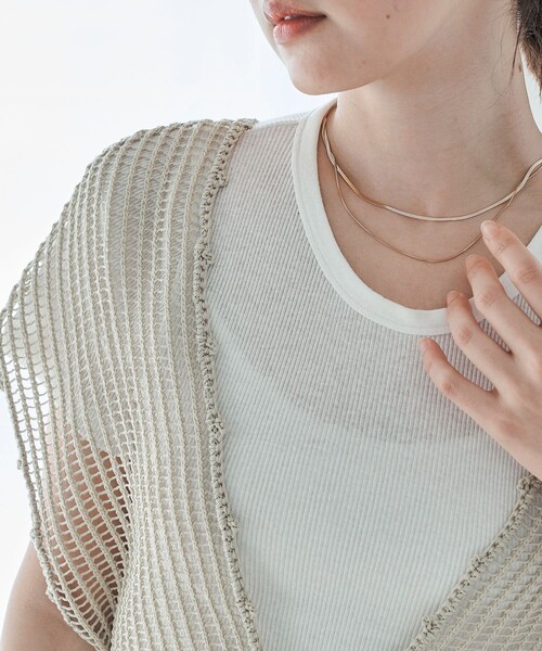 FREAK'S STORE(フリークスストア)の「FREAK’S STORE/フリークスストア The Yarn. かぎ編み調 ベスト(ベスト・レディース・ベージュ/ブラック・フリ-)」の16枚目の写真