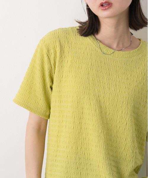 ad thie(アドティエ)の「リンクル クルーネック カットソー(Tシャツ/カットソー・レディース・オフホワイト/ブラック/ライトグリーン・FREE)」の15枚目の写真