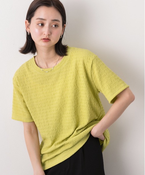 ad thie(アドティエ)の「リンクル クルーネック カットソー(Tシャツ/カットソー・レディース・オフホワイト/ブラック/ライトグリーン・FREE)」の17枚目の写真