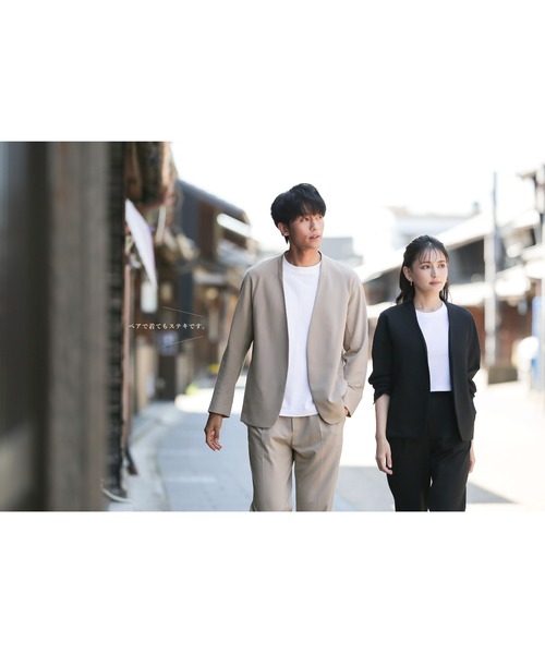 WHITE JOOLA（ホワイトジョーラ）の「【着るだけで垢抜ける！】ユニセックス！洗濯機OK！UVカット！接触冷感！速乾！耐久性！オール日本・岐阜製towashiセットアップスーツ（スーツスカート・メンズ・ブラック/ベージュ・S/M/L/LL）」の7枚目の写真