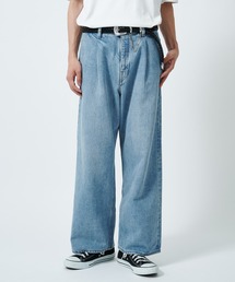 【superNova./スーパーノヴァ】Selvedge wide jeans-Vintage wash
