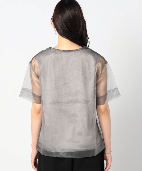 Grand PARK（グランドパーク）の「【2枚セット】リゾートプリントタンクトップ+オーガンジー（Tシャツ/カットソー・レディース・グレー/カーキ/ホワイト・FREE）」の7枚目の写真