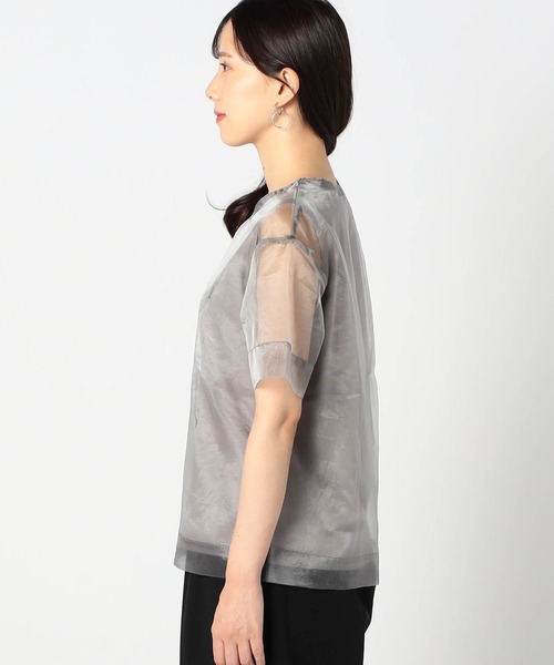 Grand PARK（グランドパーク）の「【2枚セット】リゾートプリントタンクトップ+オーガンジー（Tシャツ/カットソー・レディース・グレー/カーキ/ホワイト・FREE）」の8枚目の写真