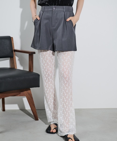 paravion（パラビオン）の「シアーレースパンツ/レギンス（その他パンツ・レディース・ブラック/ホワイト・FREE）」の3枚目の写真