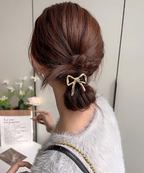 E&C closet…（イーアンドシークローゼット）の「メタルリボンヘアゴム（L）（ヘアゴム・レディース・シルバー/ゴールド・FREE）」の15枚目の写真