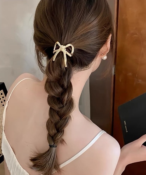 E&C closet…（イーアンドシークローゼット）の「メタルリボンヘアゴム（L）（ヘアゴム・レディース・シルバー/ゴールド・FREE）」の16枚目の写真