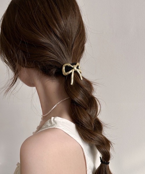 E&C closet…（イーアンドシークローゼット）の「メタルリボンヘアゴム（L）（ヘアゴム・レディース・シルバー/ゴールド・FREE）」の17枚目の写真