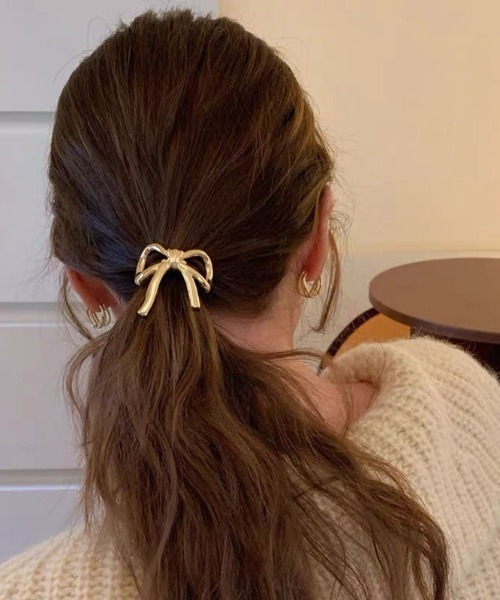 E&C closet…（イーアンドシークローゼット）の「メタルリボンヘアゴム（L）（ヘアゴム・レディース・シルバー/ゴールド・FREE）」の21枚目の写真
