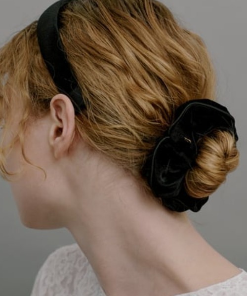 IRIS47（イリスフォーセブン）の「【IRIS 47】Scala shushu/スカラ シュシュ（シュシュ・レディース・ブラウン/ネイビー/ブラック系・FREE）」の2枚目の写真