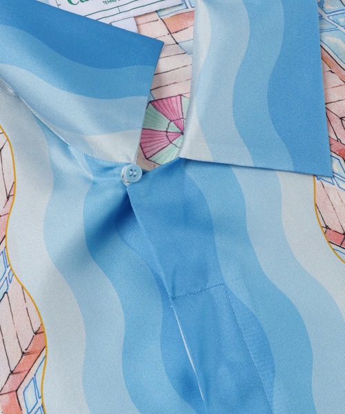 【セール】SILK SATIN Cuban Collar Short Sleeve Shirt（シャツ/ブラウス）｜Casablanca（カサブランカ）