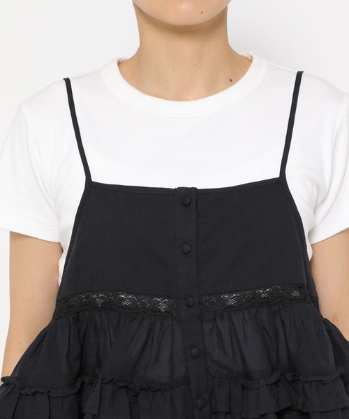 ローリーズファーム LOWRYS FARM コットンボイルキャミワンピース　黒 LOWRYS FARM｜コットンボイルキャミワンピース | Rakuten