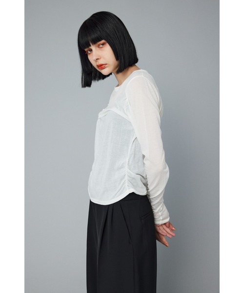 HeRIN.CYE ヘイリンドットサイ　サークルデザイントップス　白　レディース HeRIN.CYE（ヘリンドットサイ）の「Box cut vest ボックス
