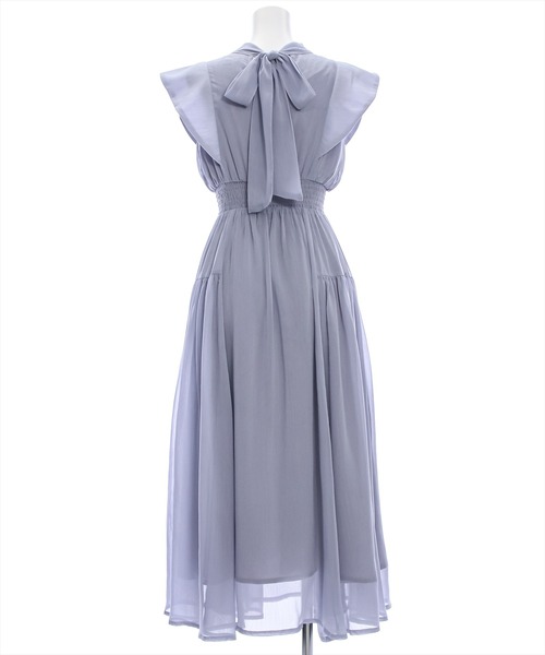 clear(クリア)の「ウエストシャーリングバックリボンノースリーブワンピース(ワンピース・レディース・ライトベージュ/ブラック/ブルーグレー・F)」の13枚目の写真