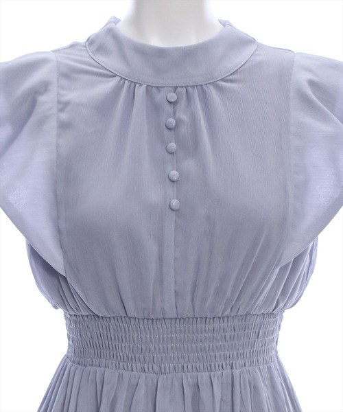 clear(クリア)の「ウエストシャーリングバックリボンノースリーブワンピース(ワンピース・レディース・ライトベージュ/ブラック/ブルーグレー・F)」の15枚目の写真