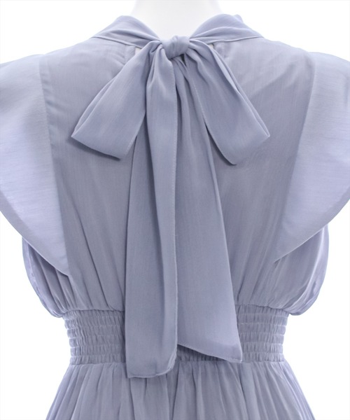 clear(クリア)の「ウエストシャーリングバックリボンノースリーブワンピース(ワンピース・レディース・ライトベージュ/ブラック/ブルーグレー・F)」の16枚目の写真