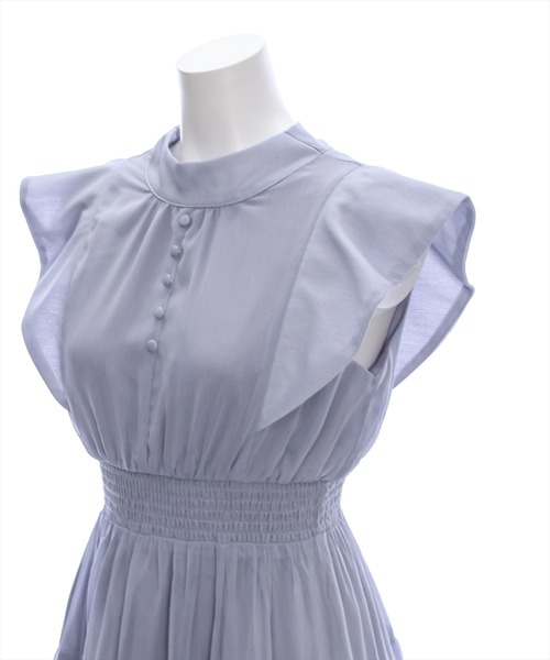 clear(クリア)の「ウエストシャーリングバックリボンノースリーブワンピース(ワンピース・レディース・ライトベージュ/ブラック/ブルーグレー・F)」の14枚目の写真