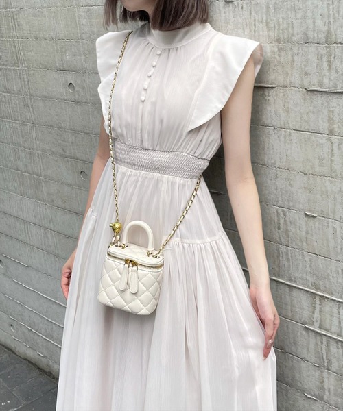 【セール】ウエストシャーリングバックリボンノースリーブワンピース(ワンピース)|clear(クリア) 【セール】ウエストシャーリングバックリボンノースリーブワンピース(ワンピース)|clear(クリア)