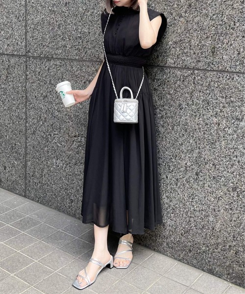 【セール】ウエストシャーリングバックリボンノースリーブワンピース(ワンピース)|clear(クリア) 【セール】ウエストシャーリングバックリボンノースリーブワンピース(ワンピース)|clear(クリア)