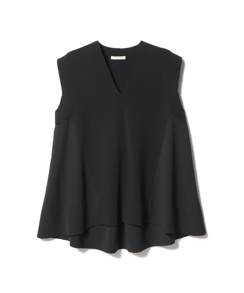 ESTNATION（エストネーション）の「ESTNATION / サーブルコンビフレアトップス《ONLINE EXCLUSIVE》（ニット/セーター・レディース・ブラック/オフホワイト/ライトグレー/ネイビー・FREE）」の4枚目の写真