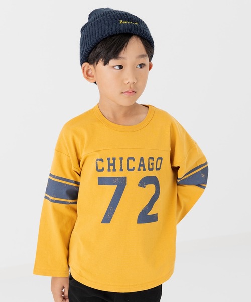 chil2(チルツー)の「プリント フットボール長袖Tシャツ(Tシャツ/カットソー・キッズ・C/D/E/F/A/B・80cm/90cm/100cm/110cm/120cm/130cm/140cm)」の2枚目の写真