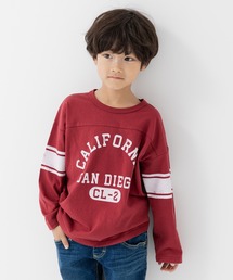 プリント フットボール長袖Tシャツ