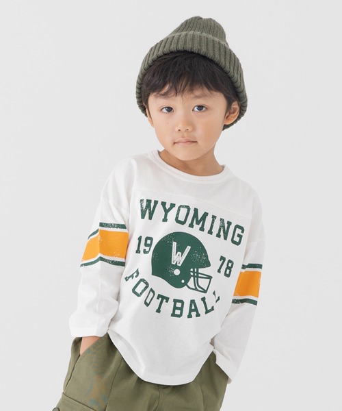 chil2(チルツー)の「プリント フットボール長袖Tシャツ(Tシャツ/カットソー・キッズ・C/D/E/F/A/B・80cm/90cm/100cm/110cm/120cm/130cm/140cm)」の5枚目の写真