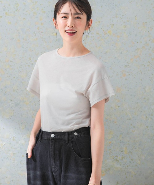 URBAN RESEARCH ROSSO WOMEN(アーバンリサーチ ロッソ)の「シアーフライスTシャツ(Tシャツ/カットソー・レディース・ベージュ系その他/ネイビー・FREE)」の8枚目の写真