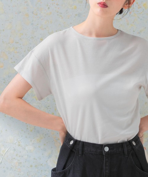 URBAN RESEARCH ROSSO WOMEN(アーバンリサーチ ロッソ)の「シアーフライスTシャツ(Tシャツ/カットソー・レディース・ベージュ系その他/ネイビー・FREE)」の4枚目の写真
