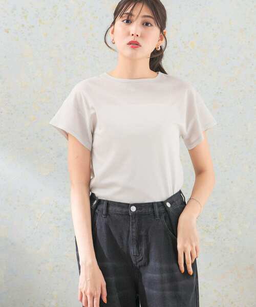 URBAN RESEARCH ROSSO WOMEN(アーバンリサーチ ロッソ)の「シアーフライスTシャツ(Tシャツ/カットソー・レディース・ベージュ系その他/ネイビー・FREE)」の19枚目の写真