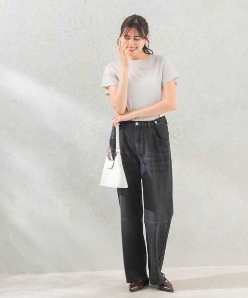 URBAN RESEARCH ROSSO WOMEN(アーバンリサーチ ロッソ)の「シアーフライスTシャツ(Tシャツ/カットソー・レディース・ベージュ系その他/ネイビー・FREE)」の18枚目の写真
