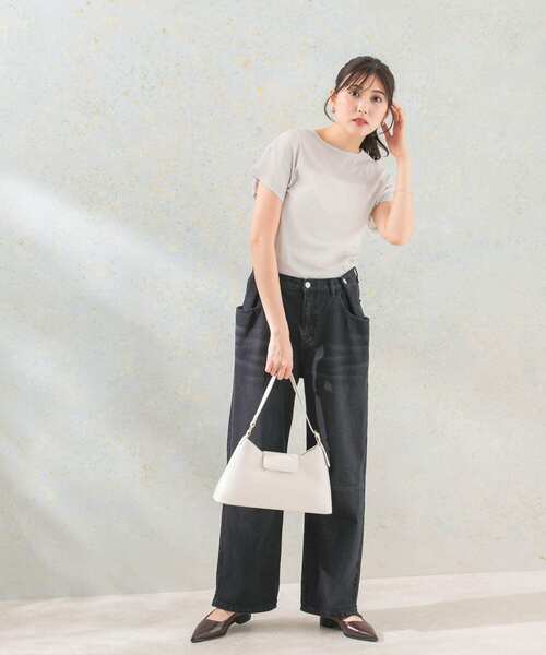 URBAN RESEARCH ROSSO WOMEN(アーバンリサーチ ロッソ)の「シアーフライスTシャツ(Tシャツ/カットソー・レディース・ベージュ系その他/ネイビー・FREE)」の3枚目の写真