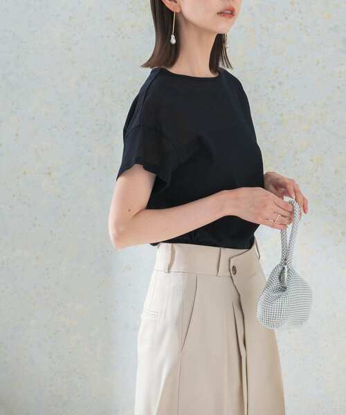 URBAN RESEARCH ROSSO WOMEN(アーバンリサーチ ロッソ)の「シアーフライスTシャツ(Tシャツ/カットソー・レディース・ベージュ系その他/ネイビー・FREE)」の9枚目の写真