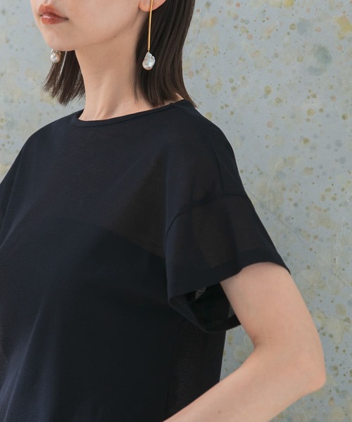 URBAN RESEARCH ROSSO WOMEN(アーバンリサーチ ロッソ)の「シアーフライスTシャツ(Tシャツ/カットソー・レディース・ベージュ系その他/ネイビー・FREE)」の10枚目の写真