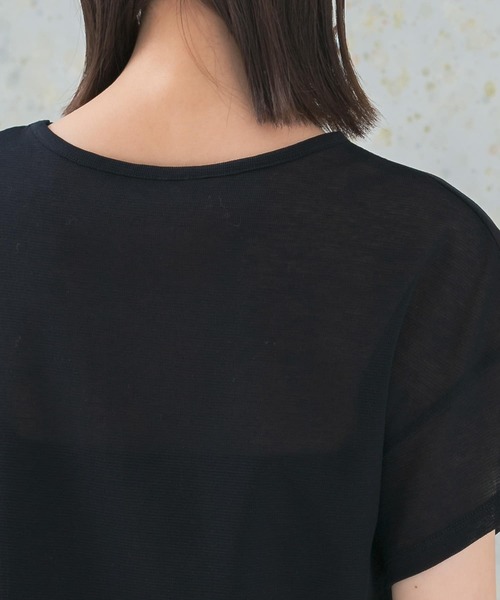 URBAN RESEARCH ROSSO WOMEN(アーバンリサーチ ロッソ)の「シアーフライスTシャツ(Tシャツ/カットソー・レディース・ベージュ系その他/ネイビー・FREE)」の15枚目の写真