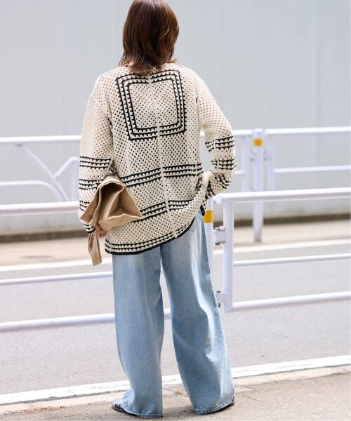 JOURNAL STANDARD relume（ジャーナルスタンダード　レリューム）の「《再入荷！》【自宅ケア可能】クロシェラインVネックカーディガン（カーディガン/ボレロ・レディース・ベージュ・FREE）」の4枚目の写真