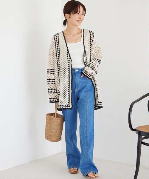 JOURNAL STANDARD relume（ジャーナルスタンダード　レリューム）の「《再入荷！》【自宅ケア可能】クロシェラインVネックカーディガン（カーディガン/ボレロ・レディース・ベージュ・FREE）」の9枚目の写真