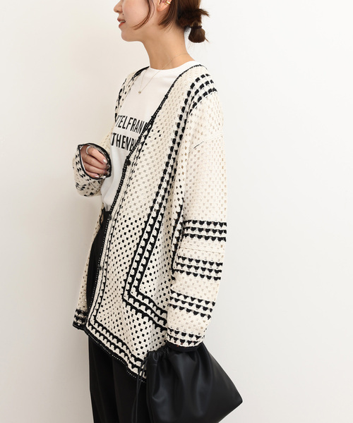 kuni…様用 新品 ジャーナルスタンダード クロシェ ニット カーディガン L 再入荷！》【自宅ケア可能】クロシェラインVネックカーディガン