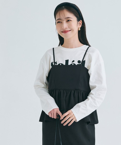 coca（coca）（コカ）の「バックリボンペプラムキャミワンピース | セレモニー オフィス ママスーツ フォーマルウェア スーツ 卒業式（ワンピース・レディース・ライトベージュ/ブラック/チャコール/ブラウン・M/L/S）」の13枚目の写真