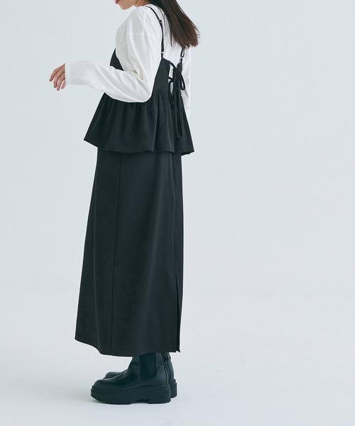 coca（coca）（コカ）の「バックリボンペプラムキャミワンピース | セレモニー オフィス ママスーツ フォーマルウェア スーツ 卒業式（ワンピース・レディース・ライトベージュ/ブラック/チャコール/ブラウン・M/L/S）」の16枚目の写真