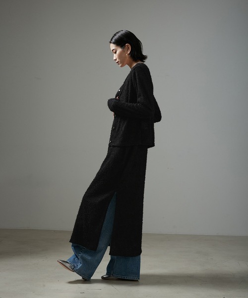 【セール】【WEB限定】カーリーヤーンクルーネックカーディガン（カーディガン/ボレロ）｜SALON adam et rope'（サロン アダム エ ロペ）