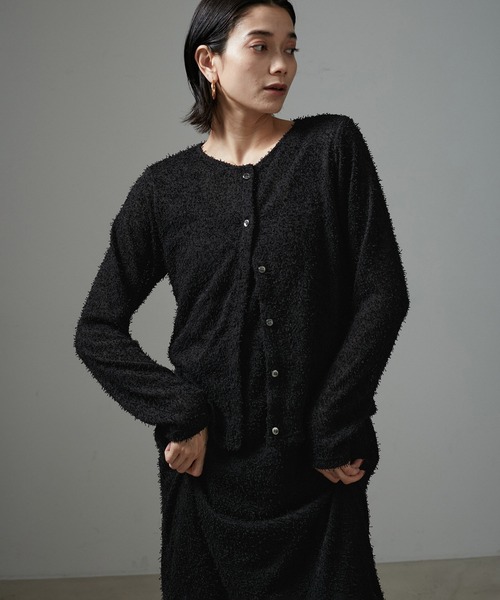 【セール】【WEB限定】カーリーヤーンクルーネックカーディガン（カーディガン/ボレロ）｜SALON adam et rope'（サロン アダム エ ロペ）