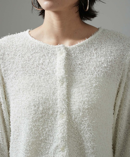 【セール】【WEB限定】カーリーヤーンクルーネックカーディガン（カーディガン/ボレロ）｜SALON adam et rope'（サロン アダム エ ロペ）
