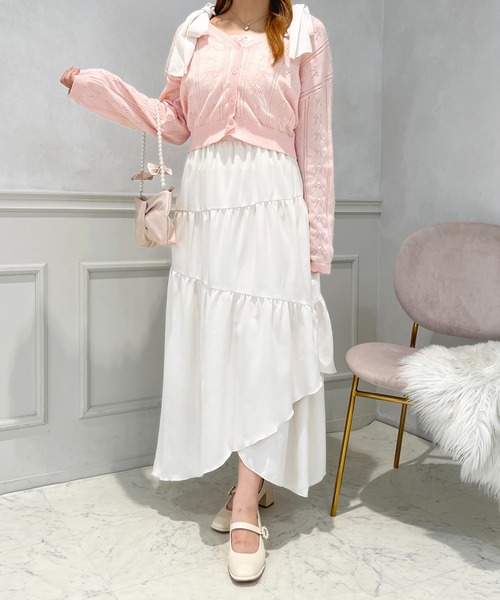 リボン透かし編みニットカーディガン【ZOZOTOWN限定アイテム