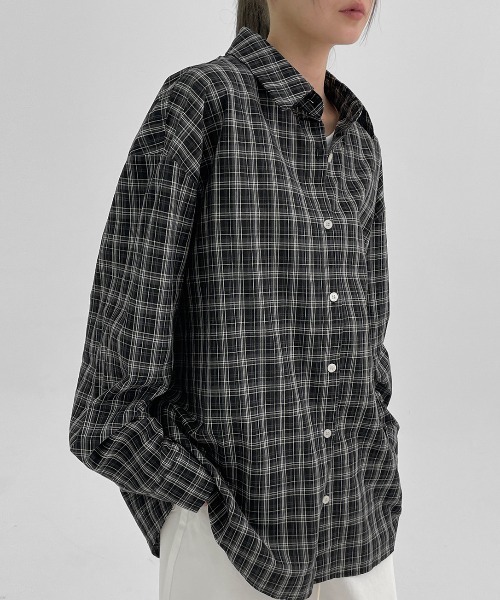 BLACKUP（ブラックアップ）の「[MADE] コテージルーズフィットチェックシャツ（シャツ/ブラウス・レディース・ブラック/ブラウン・ONESIZE）」の13枚目の写真