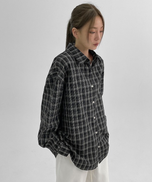 BLACKUP（ブラックアップ）の「[MADE] コテージルーズフィットチェックシャツ（シャツ/ブラウス・レディース・ブラック/ブラウン・ONESIZE）」の12枚目の写真